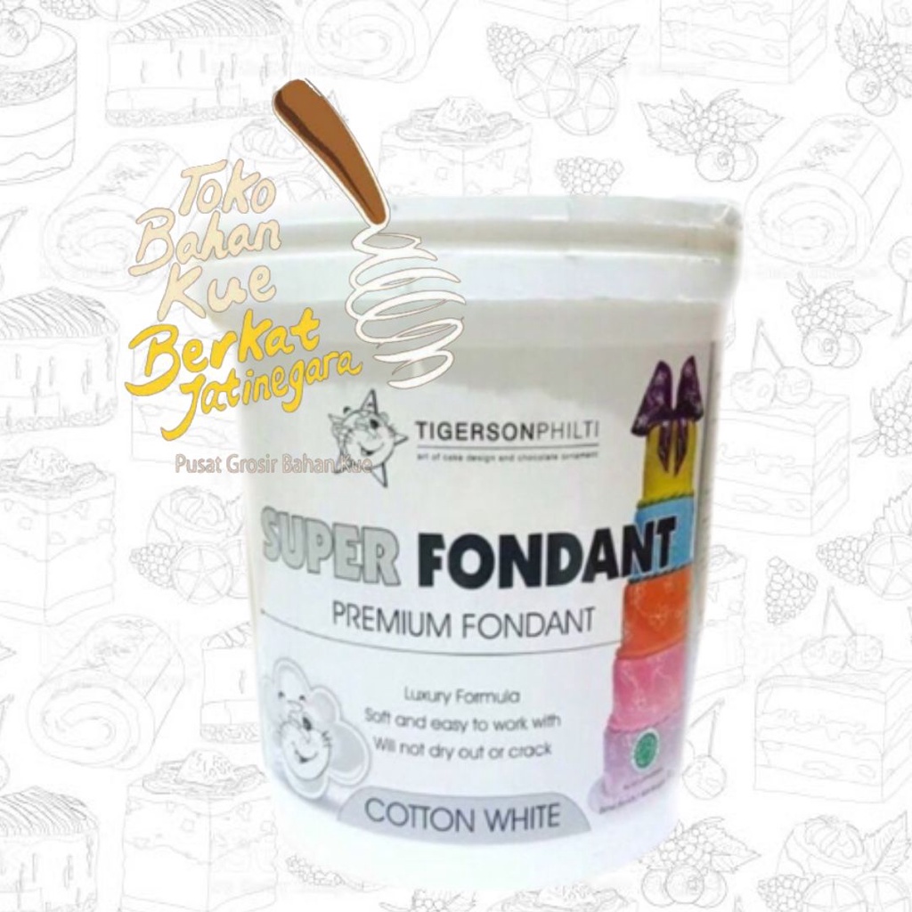 

SUPER FONDANT WHITE 5 KG / ICING TIGERSON COTTON WHITE FONDAN GUMPASTE