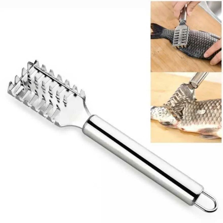 Pengerik ikan Stainless Steel / Alat Pengupas Kerokan Sisik Ikan Praktis