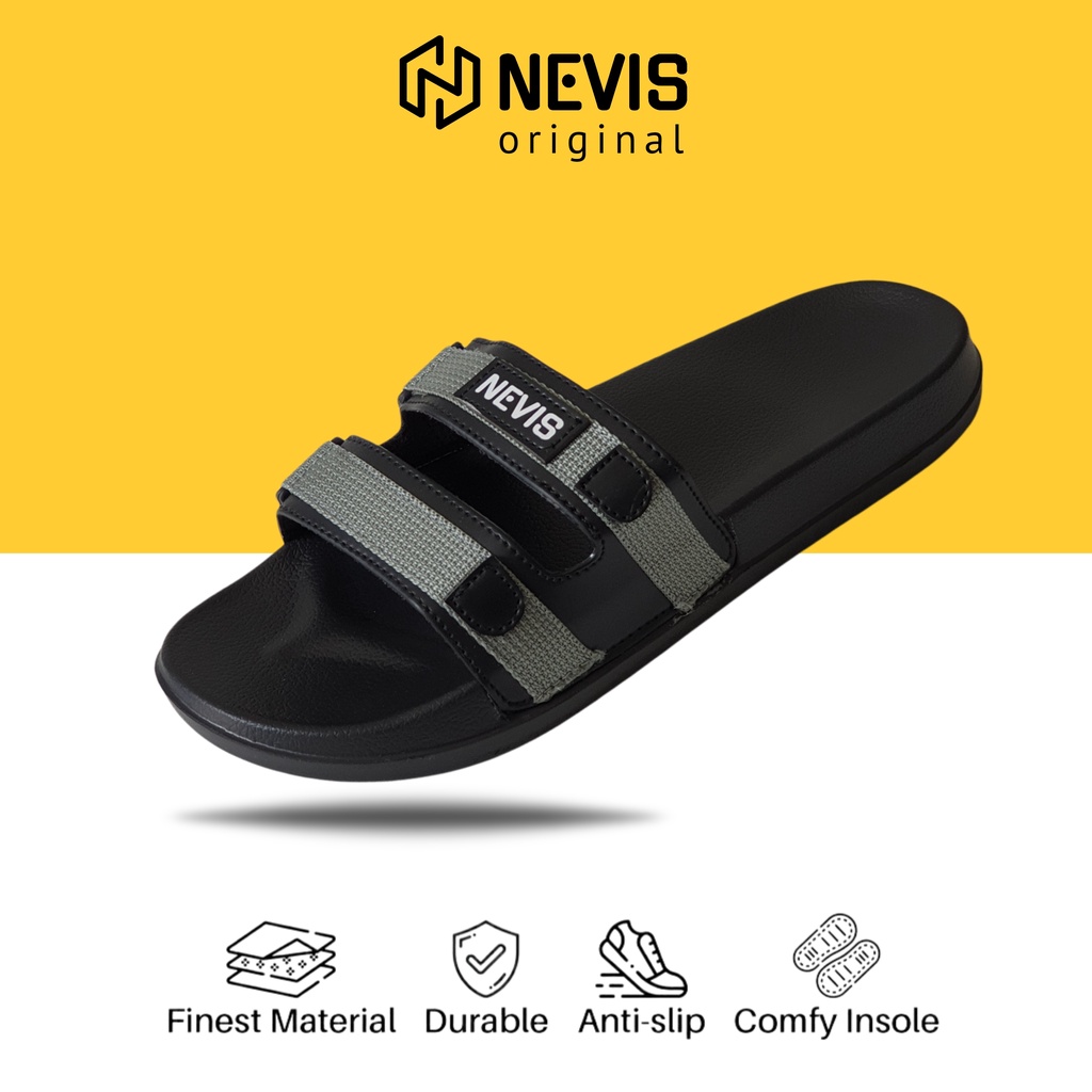 Sandal Slide Pria Nevis Nvs 60 / Sendal Slop Slip On Casual Distro Pria Original