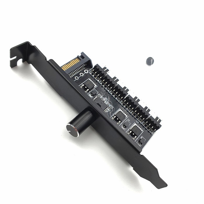 Splitter fan 4 pin pwm 6 way with sata slot pci 4 pin fan case knob