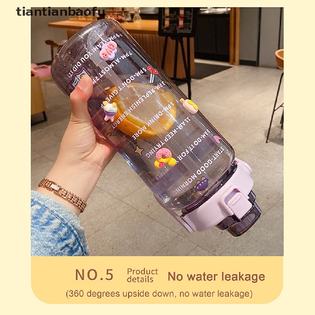 (Tianbaofu) Botol Air Minum 2L Portable Dengan Sedotan Untuk Olahraga / Fitness / Sepeda