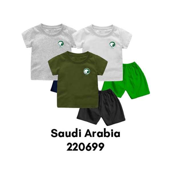 Setelan Bayi &amp; Anak World Cup 2022 Series KOREA/QATAR/KAMERUN/ARAB Usia 6 Bulan-8 Tahun Bahan Katun Premium GRATIS Nama dan No Punggung