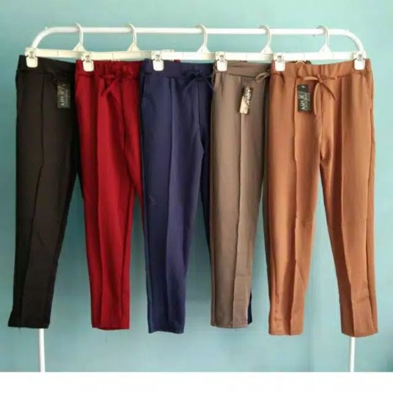 PJ 01- Celana panjang pensil / legging wanita cewek remaja allsize fit L XL harian santai murah