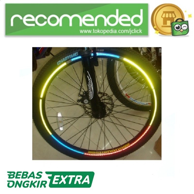 Bicycle Wheel Reflective Sticker / Stiker Roda Sepeda - 8 Strip - merah