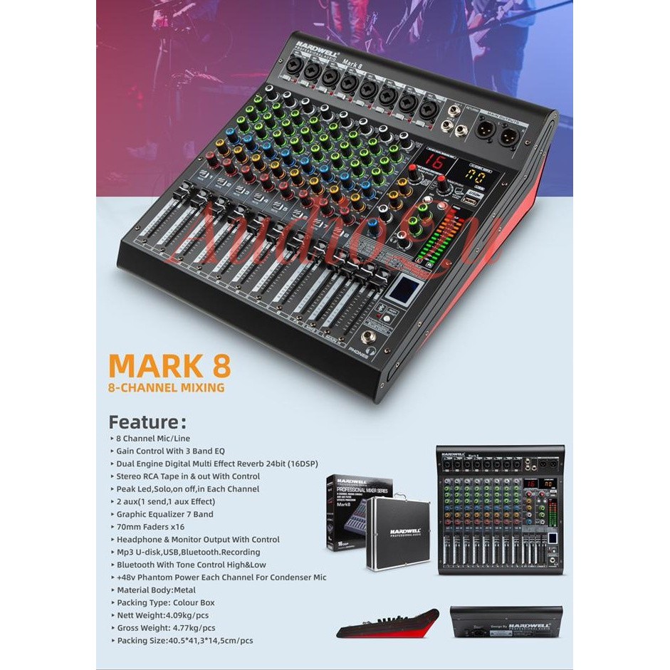 MIXER AUDIO HARDWELL MARK 8/ MARK8 ORIGINAL 8 CHANNEL