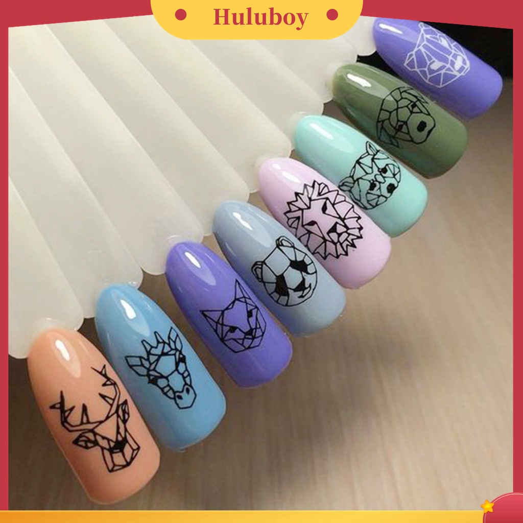 Huluboy Huluboy♡ Stiker Kuku Motif Print Hewan Untuk Dekorasi Manicure