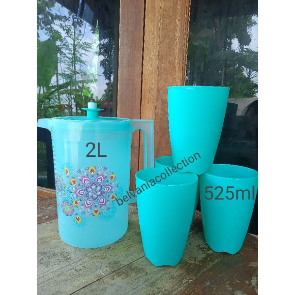 Tupperware teko / pitcher mosaic blossom set