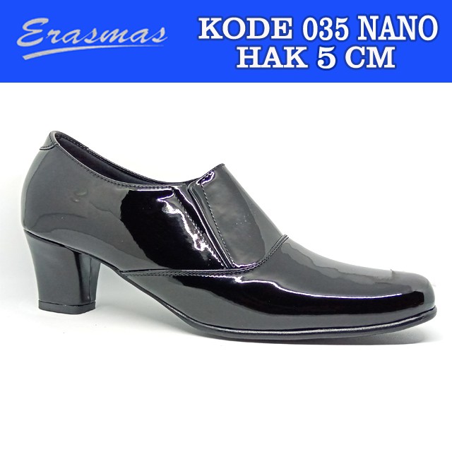 Sepatu Ankle Boot Karet 035 Erasmas Hak 5cm Polwan Kowad Satpol PP Security Secwan Bhayangkari