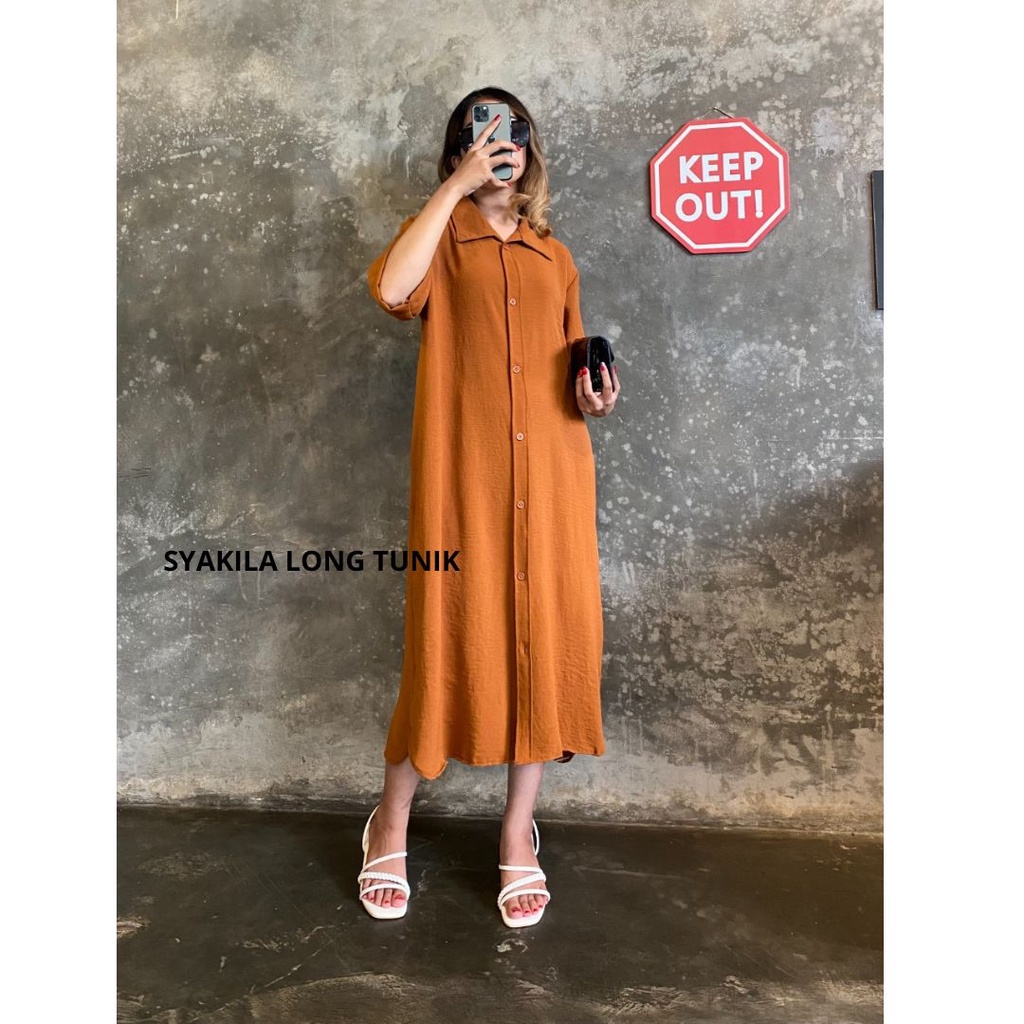 SYAKILA LONG TUNIK CRINKLE LD 118/ CRINKLE AIRFLOW/ LONG TUNIK CRINKLE/ TUNIK BUSUI DAN BUSUI