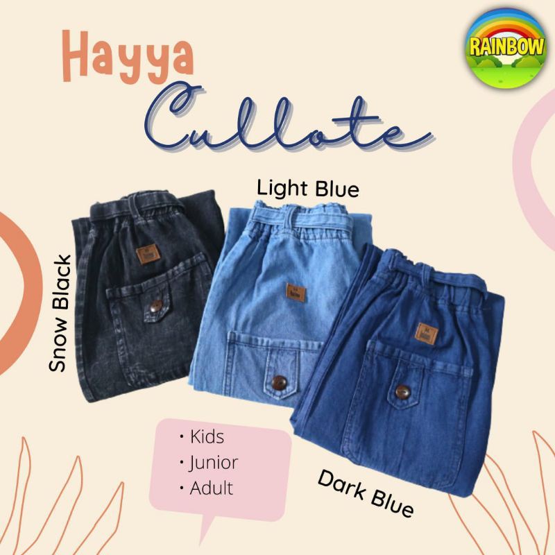 Afsheenastore Celana Kulot Hayya Cloote By Rainbow 10-14T