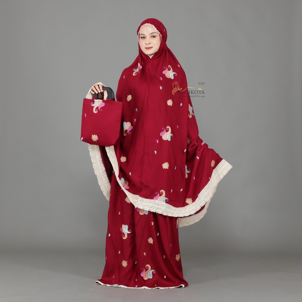 Mukena Bordir Jumbo Dewasa Starla Renda Rayon by Mahkota786