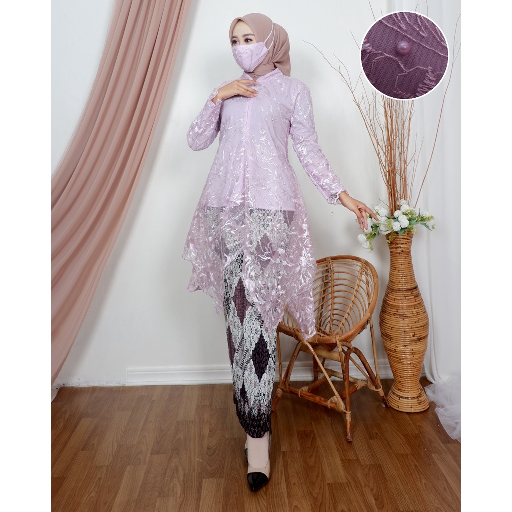 SET KEBAYA TUNIK UMBRELLA JUBRAI / SETELAN KEBAYA BROKAT WANITA / KEBAYA WISUDA