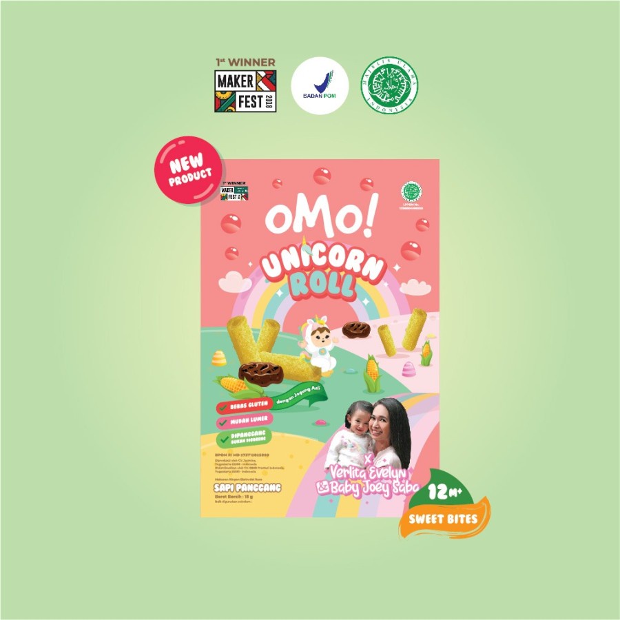 

OMO Snacks Unicorn Roll 18gr - Sapi Panggang