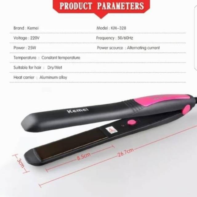 Catokan Kemei KM-328 Hair Styling Alat Profesional Pelurus , catok salon , Catokan rambut 2in1