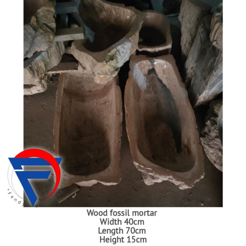 Lesung batu fosil kayu coklat