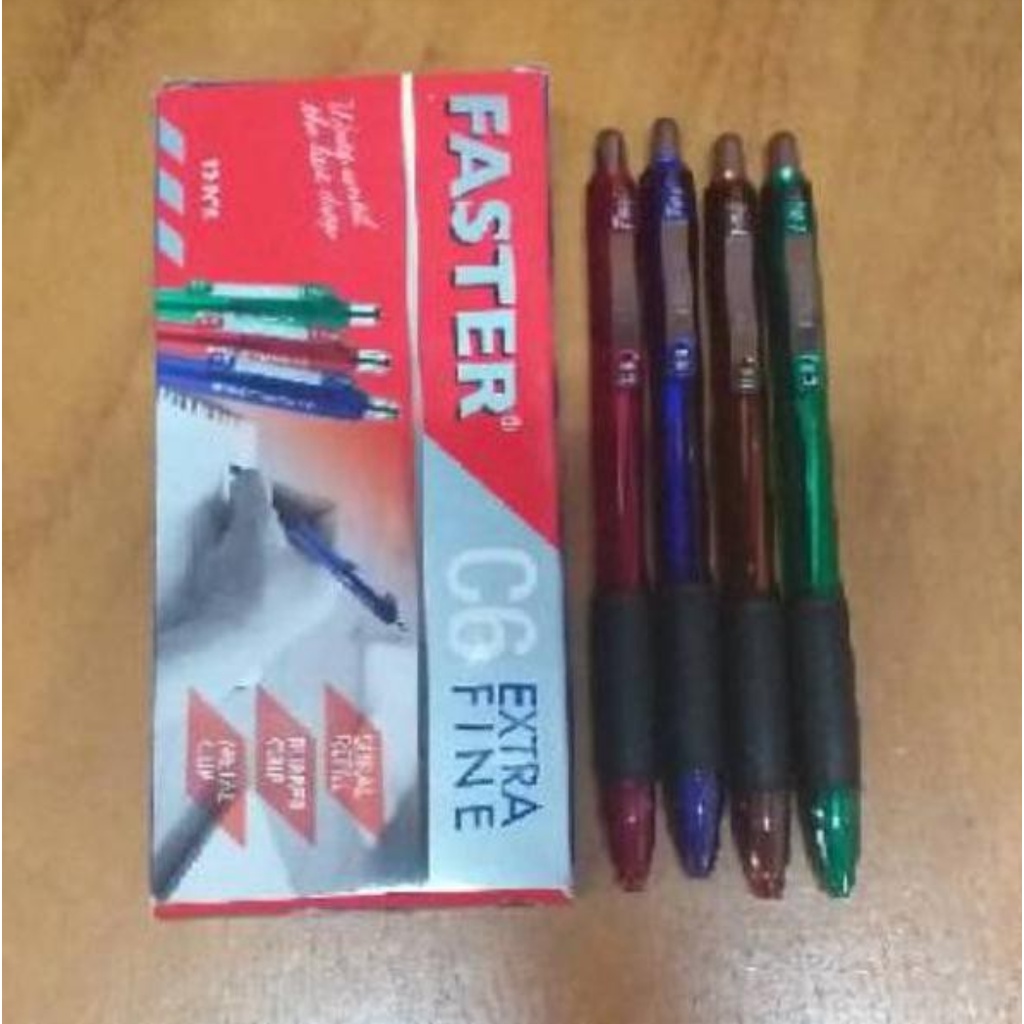 

Pulpen Cetek Merek Faster C6 Tinta Hitam
