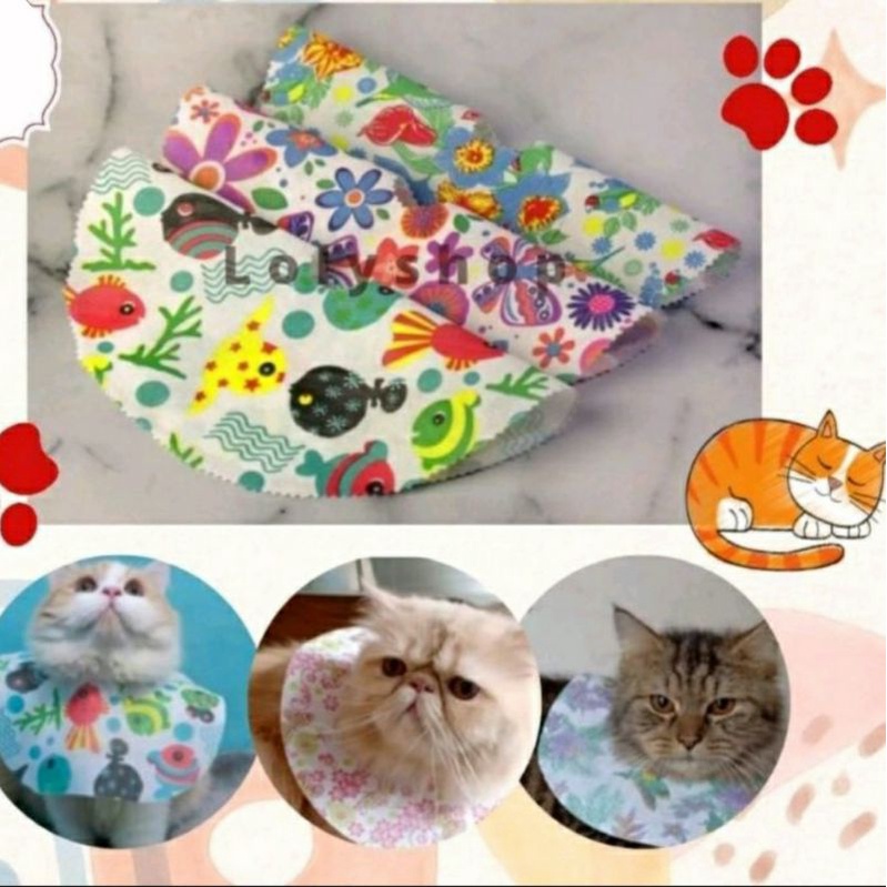 Pet Collar (Bahan Kain) Pelindung Leher Anjing Kucing 20CM