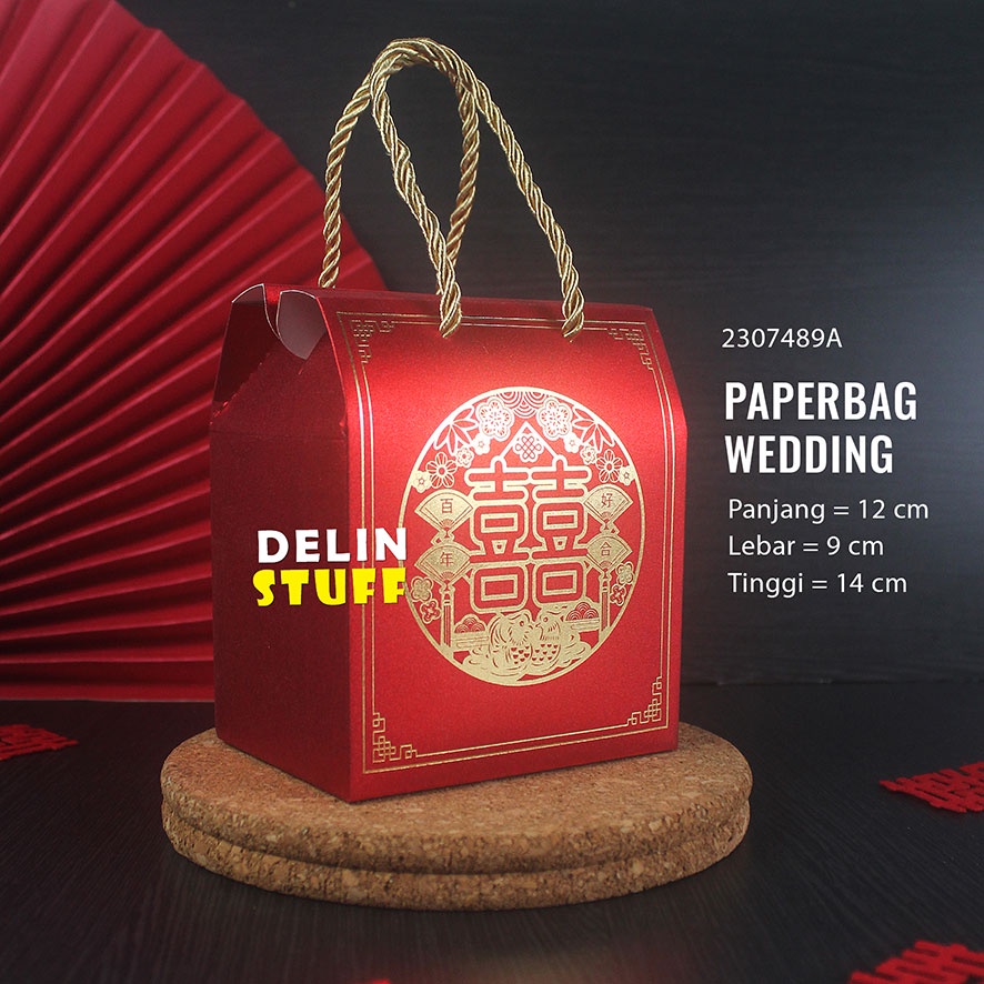 

Paper Bag Saouvenir Shuang Xi Double Happiness / Paperbag Souvenir Handuk / Kotak Handuk / Kotak Souvenir Wedding Teapai Phangteh Tingjing (2307489A)