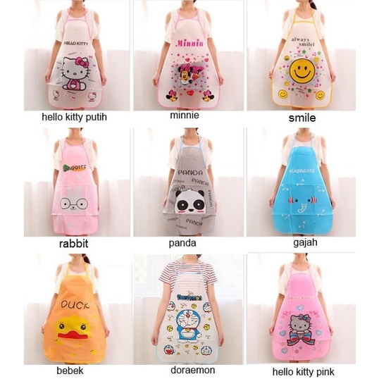 Apron Celemek Karakter Waterproof Anak &amp; Remaja | distshop