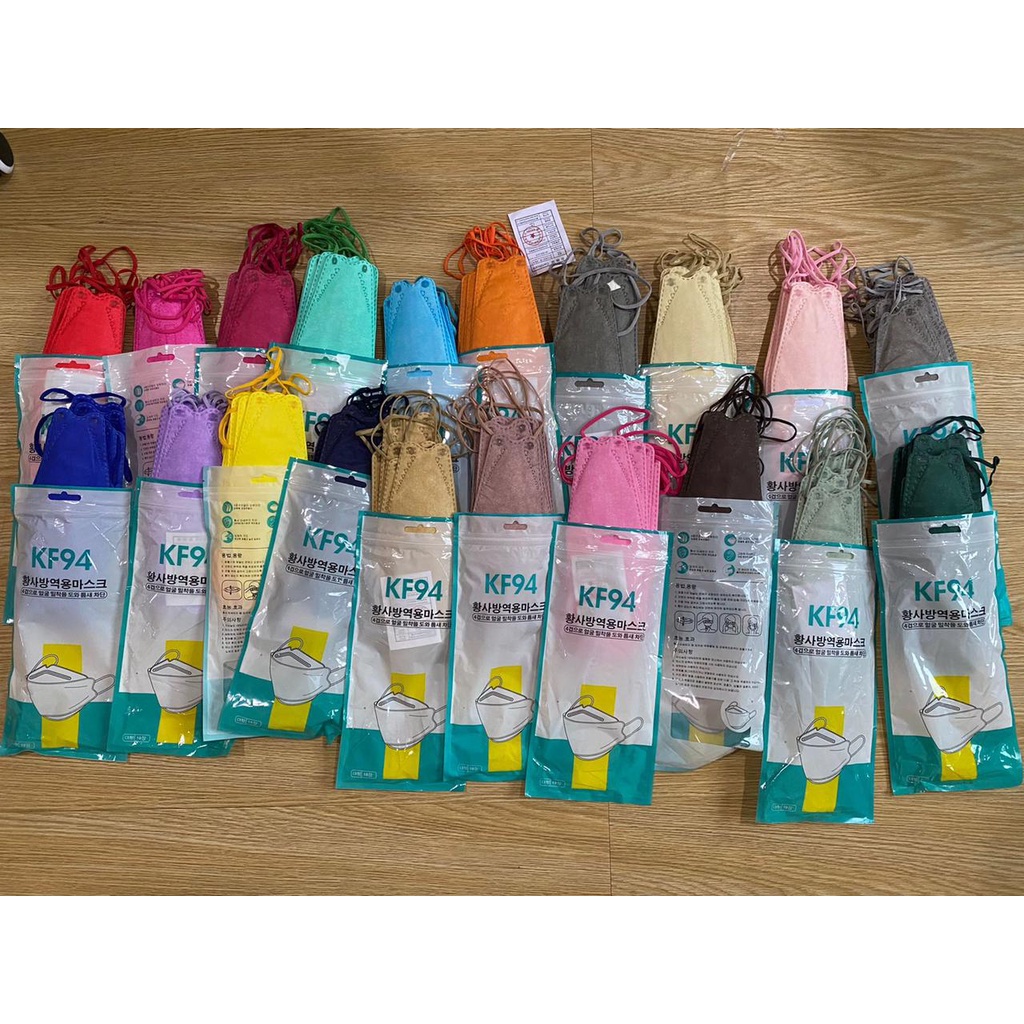 MASKER KF94 WARNA TALI WARNA 4 PLY 10pcs STANDART KOREA / MASKER KF94 PREMIUM 10PCS