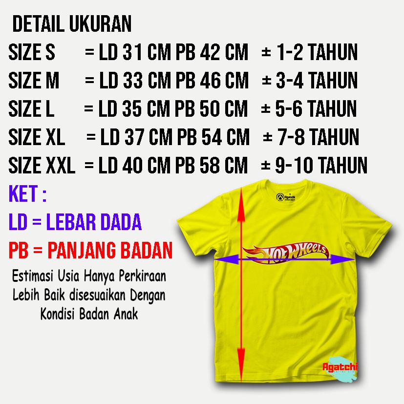 Baju Anak / Kaos Atasan Anak Laki Laki / Kaos Distro Anak / Kids T Shirt Hotwheels Logo