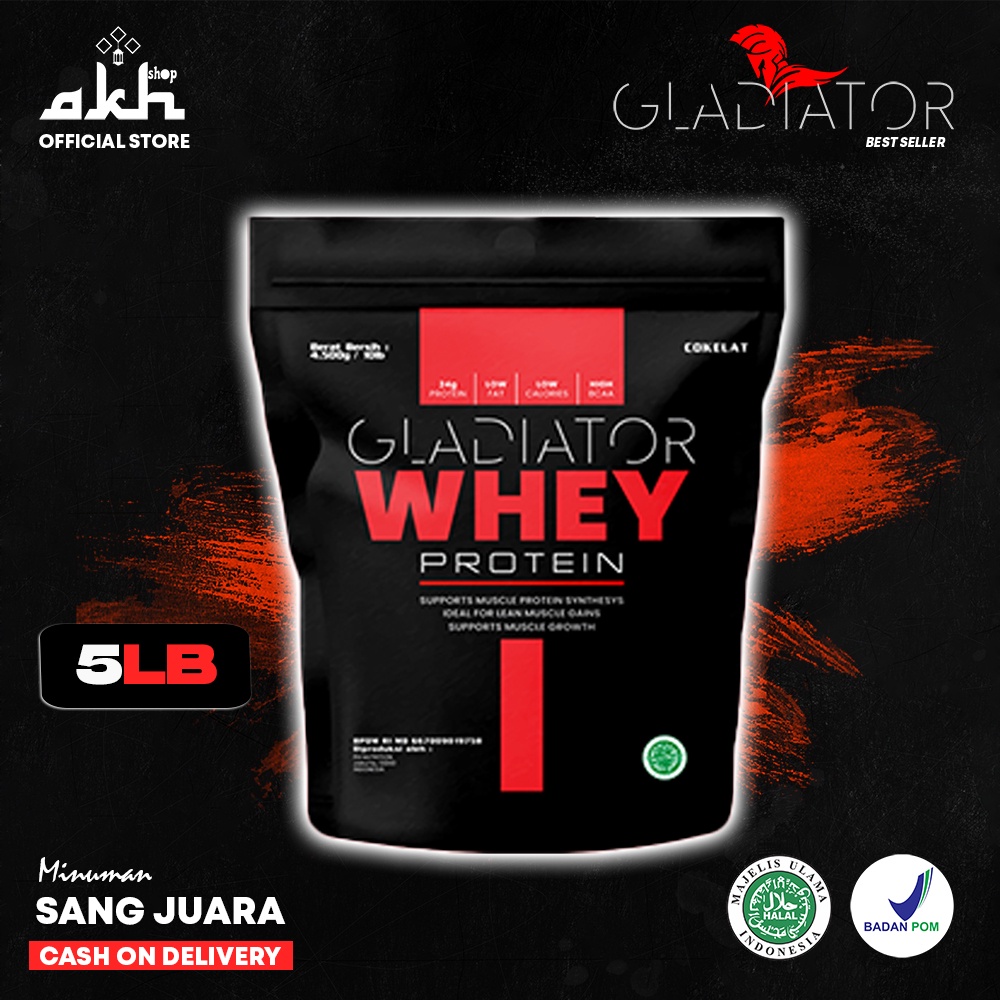 

Promo Susu Gladiator Whey Protein Cokelat 5LB / 2.250gram / 59 Serving + Bonus - Suplemen fitness - Pembentuk Otot - Defisit kalori - Susu Protein - Suplemen Fitness - Minuman Protein - Suplemen Workout