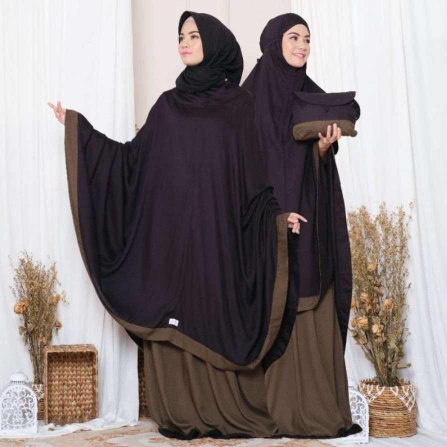 Mukena Baneska New Salwa 2in1 Army - Black