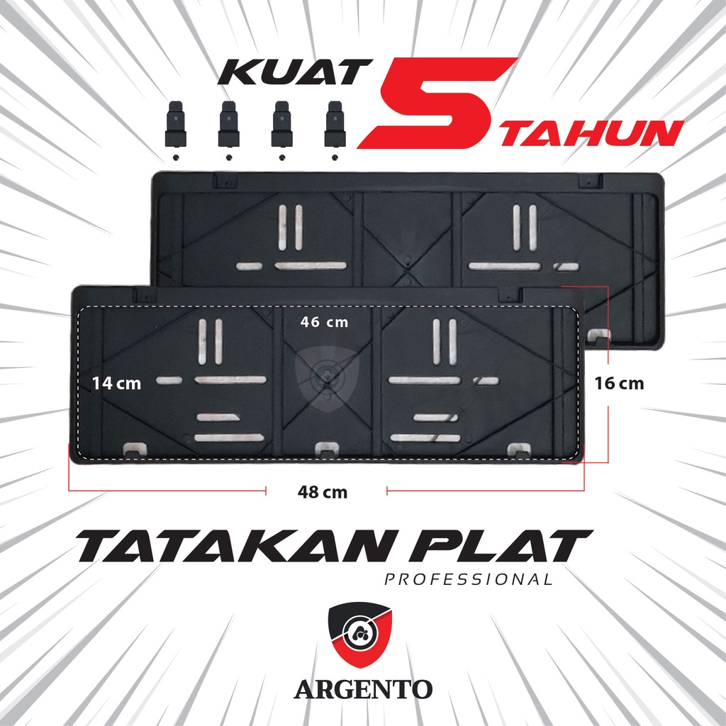 Tatakan Plat Nomor Mobil Dudukan Plat Nomor Polisi Mobil Model Astra Standard OEM Asli Argento