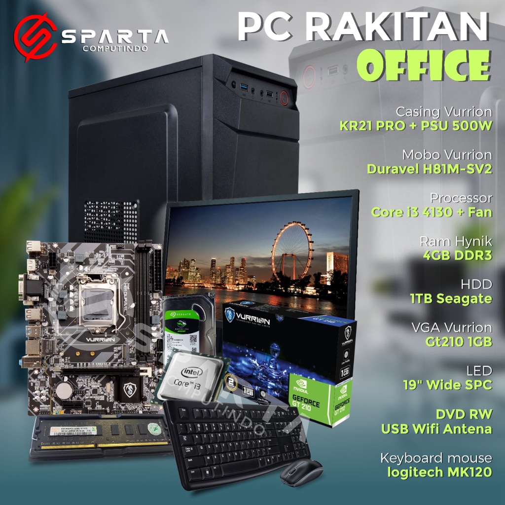 PAKETAN PC RAKITAN OFFICE NEW CORE i3 HDD 1TB VGA 1GB BERGARANSI