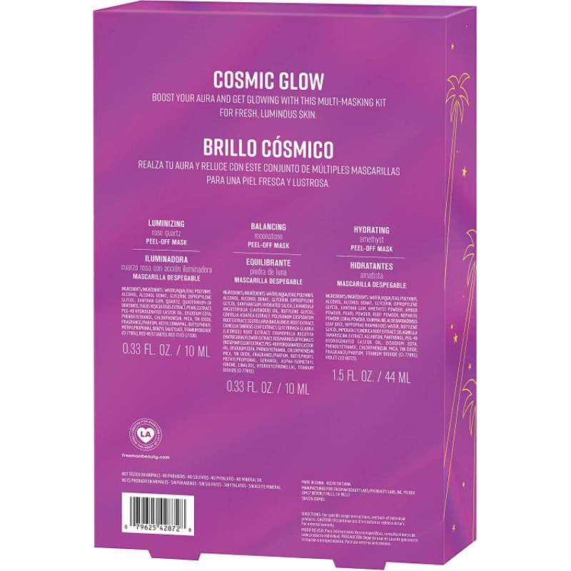 Freeman Beauty Cosmic Glow Face Mask Gift Set for Skin Care, Set of 4