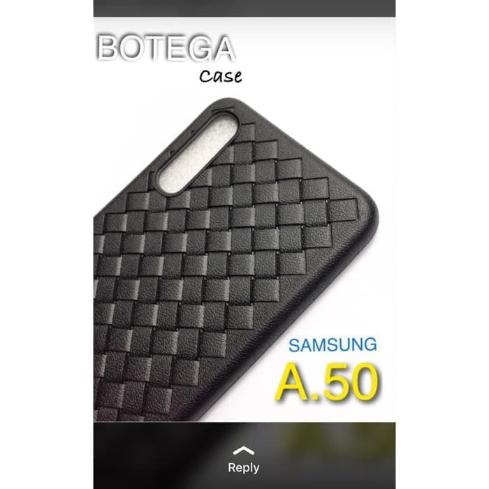 Samsung Galaxy A50 - Case Botega Leather Anti Heat Silicon Hitam