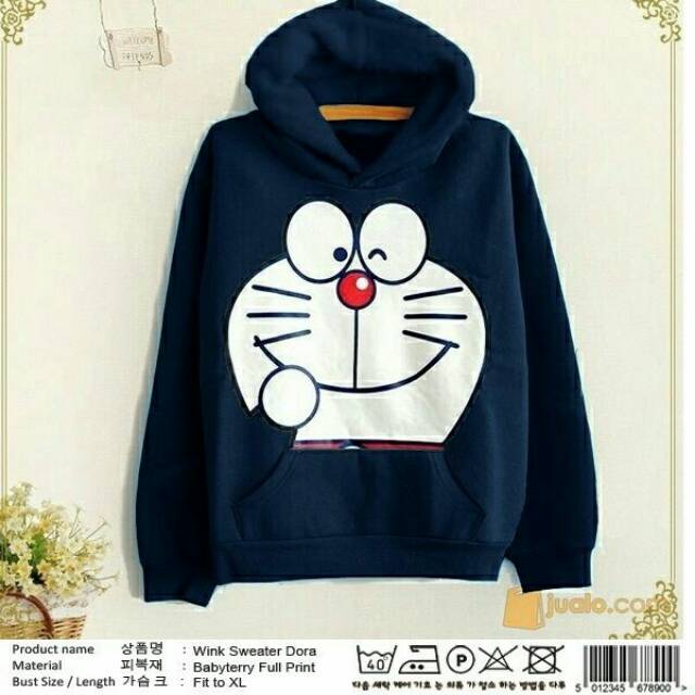 @80rb SW Wink dora Navy BAHAN BABYTERRY FULL PRINT. HOODIE.KNTNG HDP.SIZE FIT TO XL LD100CM,PB65CM)P