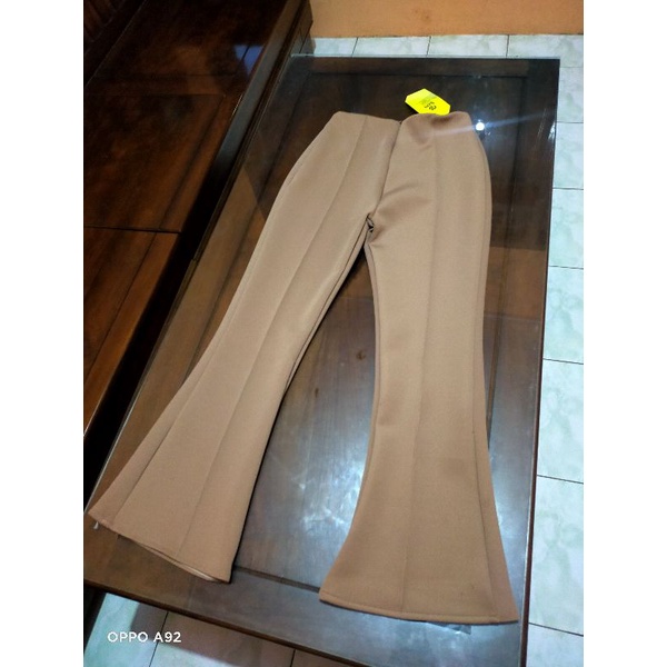 Celana Cutbray Scuba Bawahan Long Pants High Waist Fashion Wanita Outfit Hijab Kekinian