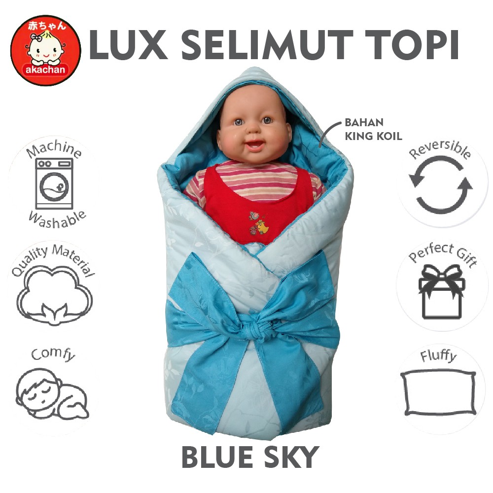 LUX Selimut topi pita Akachan baby blanket tencel sutra bayi cocok untuk kado