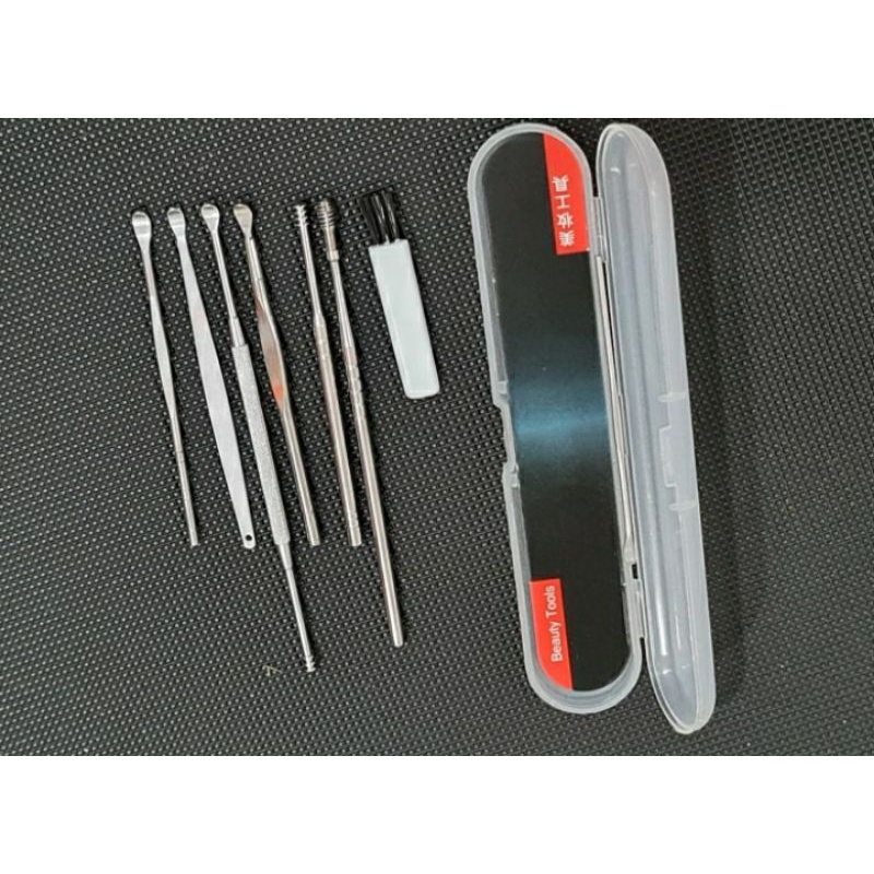 Alat Pembersih Telinga 8pc 1set Korek Kuping Telinga Stainless Steel
