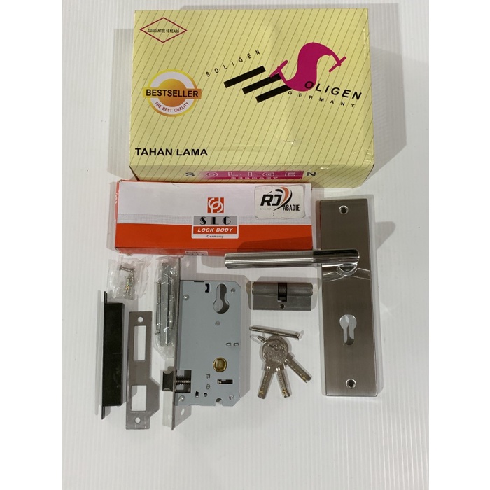 Handle / Gagang Kunci Pintu Kotak Tanggung Stainless Soligen SET