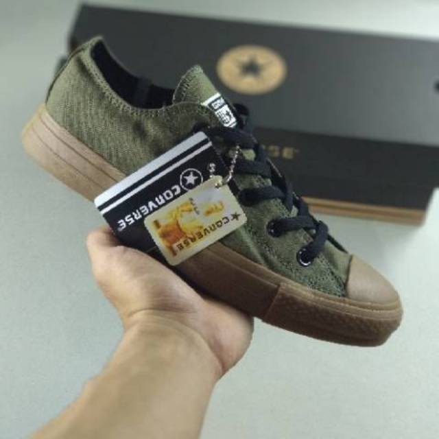 PROMO DISKON Sepatu Converse Allstar Chuck Taylor Pria Army Gum Size 38 43 Grade Original Quality
