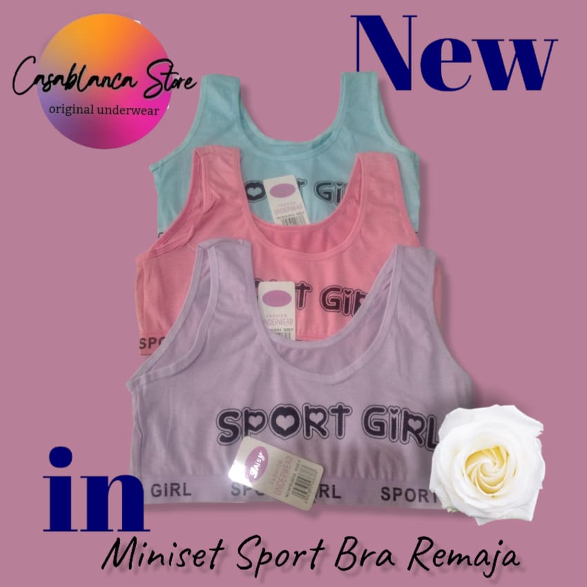 MINISET REMAJA LAISY SPORT BRA MULTICOLOR &amp; MULTI MOTIF BERBAHAN LEMBUT