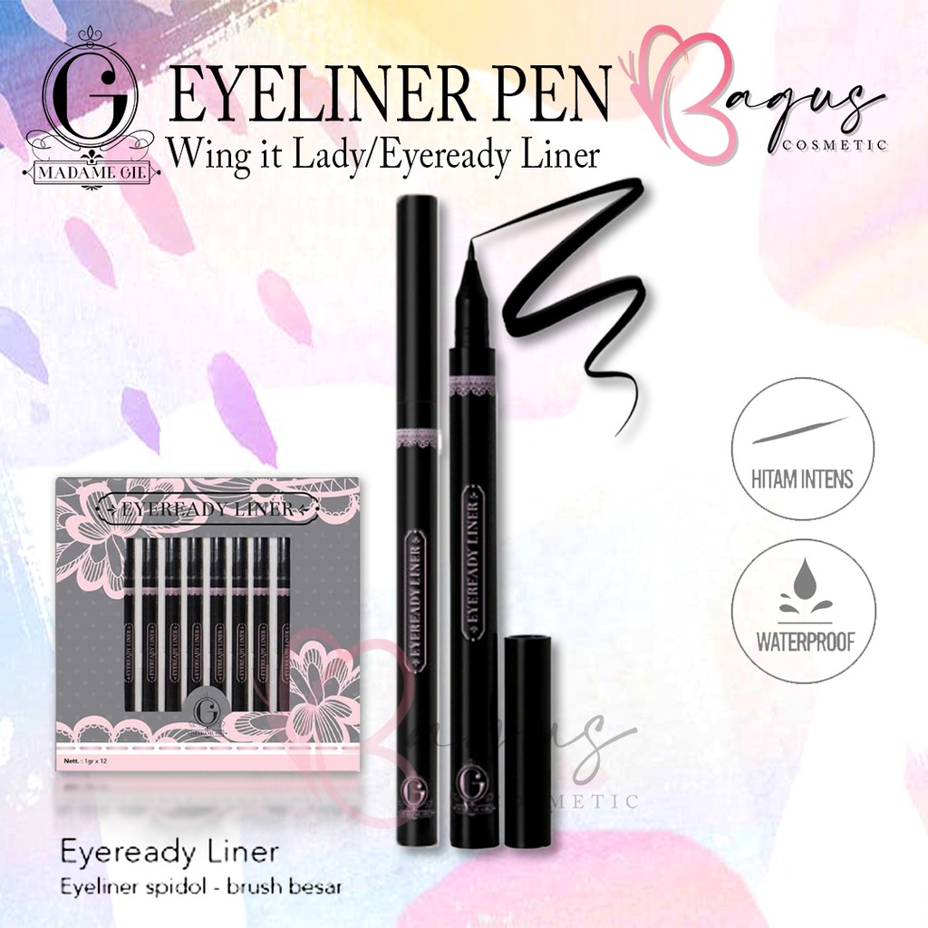 ⭐BAGUS⭐ MADAME GIE EYELINER SPIDOL | Eyeready Liner &amp; Eye Wing It Lady