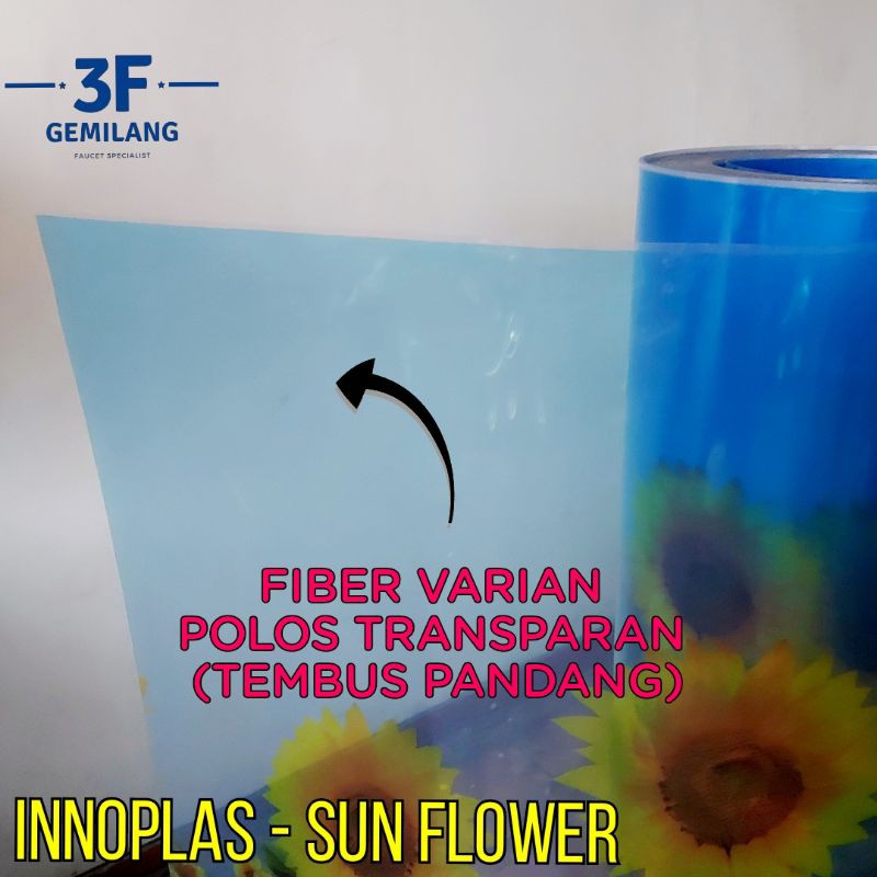 Fiber Plastik Penutup Pagar INNOPLAS Motif BUNGA MATAHARI Meteran