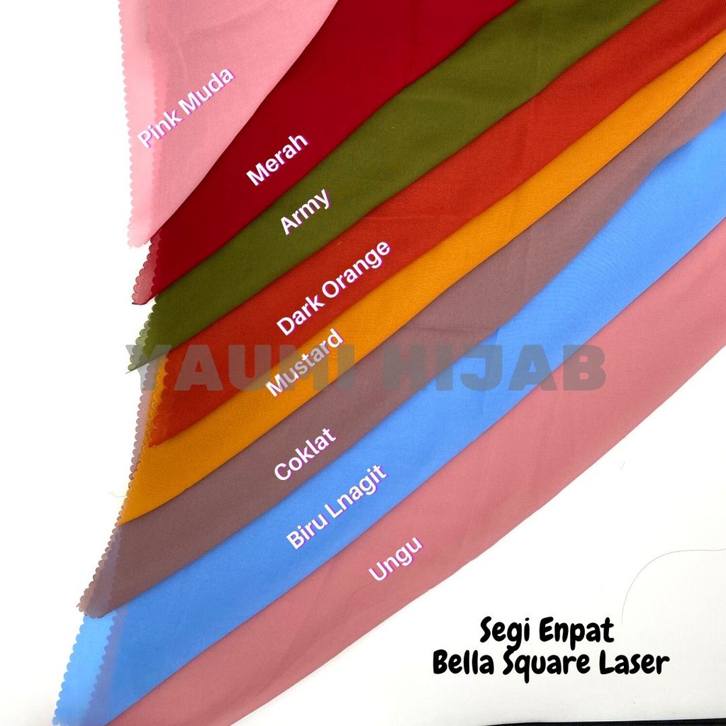 Bella Square Laser Jilbab Segi Empat Polycooton Premium 110 x 110 CM