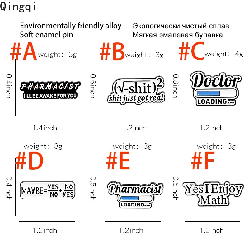 Bros Pin Enamel Bentuk Formula Matematika Untuk Hadiah