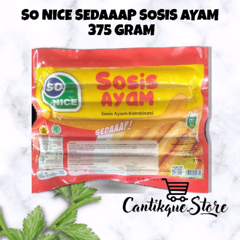 

SOSIS AYAM SO NICE 375 GRAM Sosis Ayam Tinggi Protein Bergizi Enak dan Murah