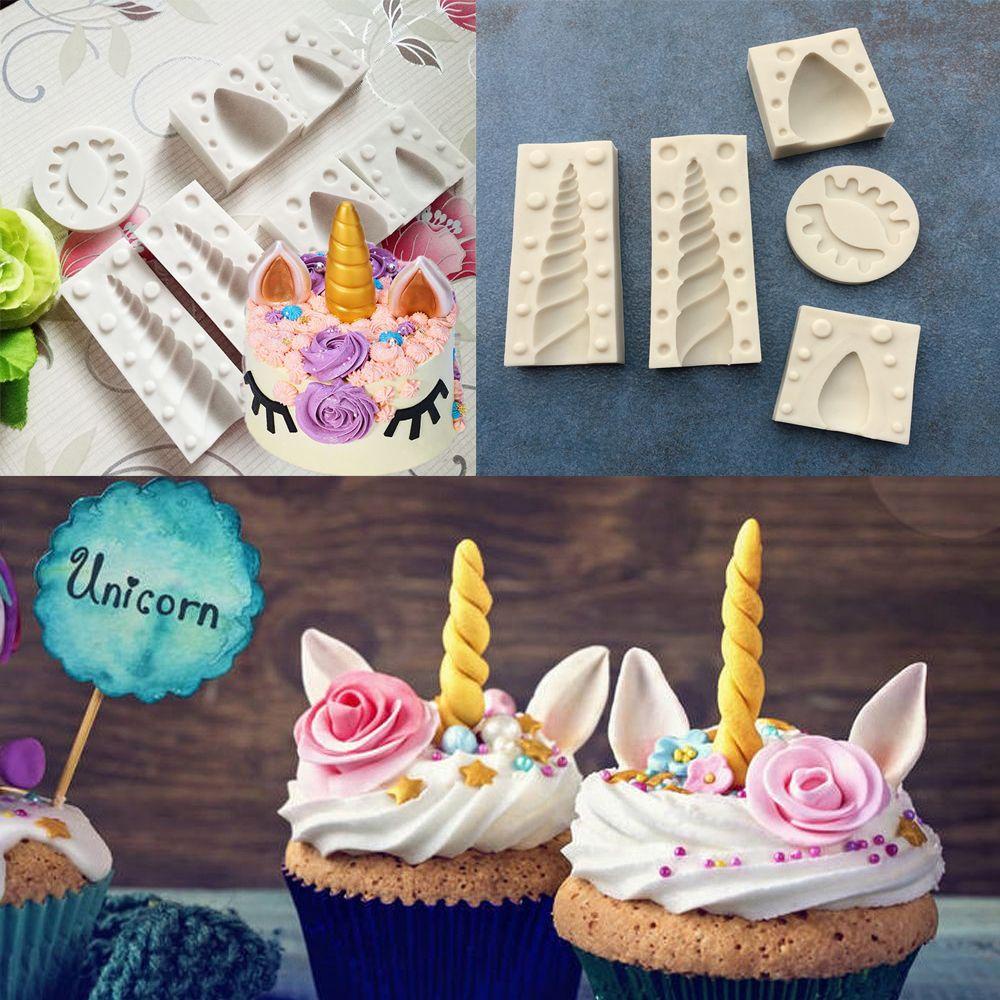 Solighter Unicorn Cetakan Silikon Ramah Lingkungan Bakery Fondant Permen Clay Sugar Craft Baking Tools