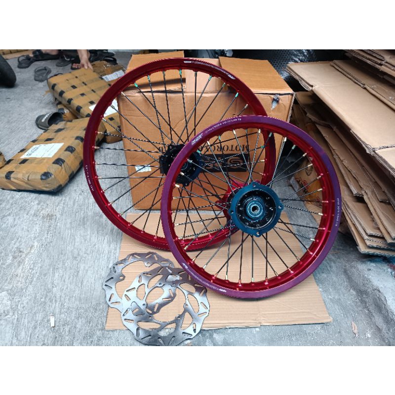 PAKET PROMO MURAH VELG CRF 150 RING 18/21 SCRLT+TROMOL 1 SET+JARI JARI RING 18/21 (BONUS PIRINGAN+Ra