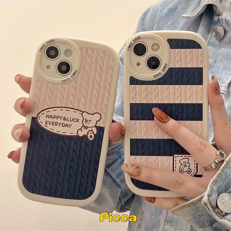 Casing OPPO A55 A77S A96 A57 Reno 7Z 5 7 6 4 4F A15 A76 A15s A95 A5S A12 A7 A16 A31 A16K A9 A52 A3S A53 A33 A7 Cover Bentuk Beruang