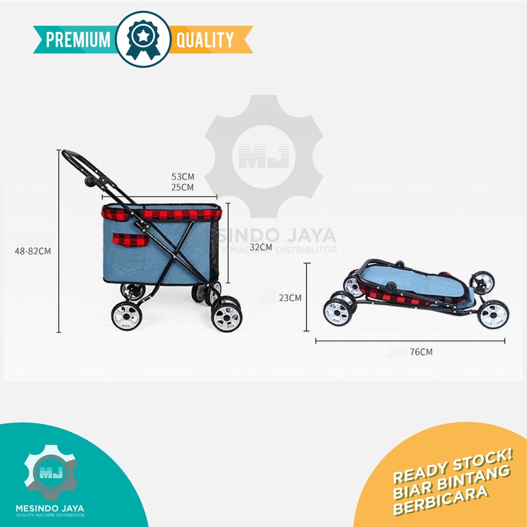 Pet Stroller Anjing Kucing Kereta Dorong Dog Stroller 4 Wheels Folding / Pet Stroller Kereta Dorong Anjing Kucing 4 Wheels Dog Stroller Folding