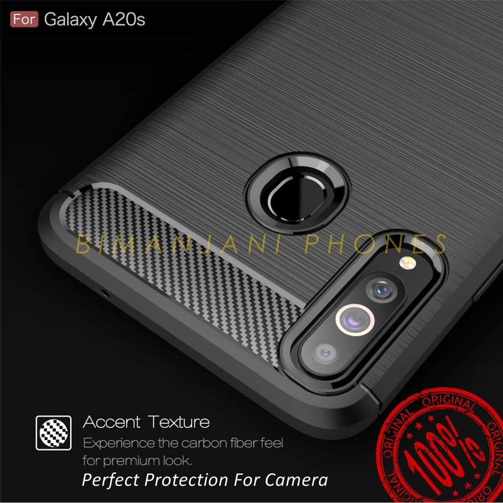 Samsung A10s - Samsung A20s Soft Case Carbon Fiber Rugged Armor Original