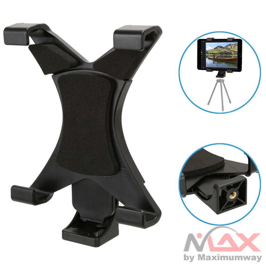 Holder Tripod untuk Tablet dan HP Holder Mount 1/4 Screw Bracket Tripod Universal Tablet Tripod Mount Clamp With 1/4&quot;Thread Adapter For iPad 2/3/4/Air/Air2 /mini For Galaxy Tablet Phone Bracket Holder Accessories of Tripod Ball Head Tablet PC Clamping