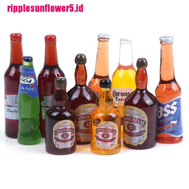 10pcs Miniatur Botol Wine Skala 1: 12 Untuk Dekorasi Dapur Rumah Boneka